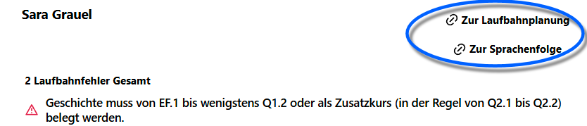 Springen Sie zur individuellen Laufbahn oder der Sprachenfolge
