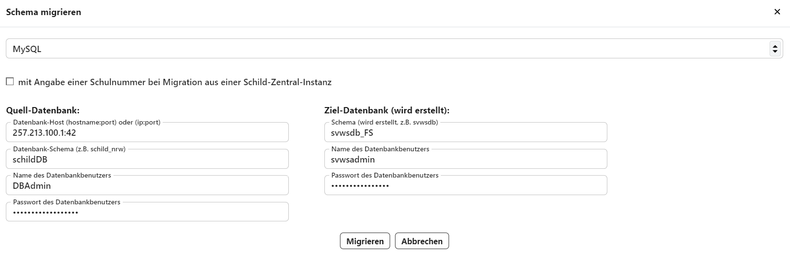 Migration einer Datenbank aus Acess, MySQL, Maria DB, MSSQL