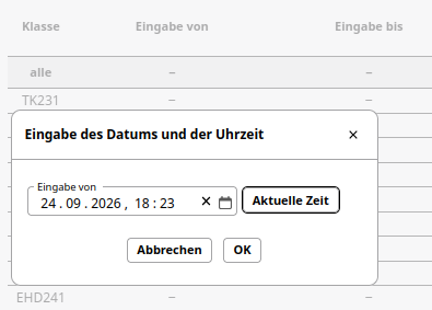 Datumswert eintragen