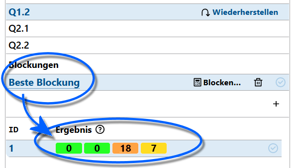 Die Voraussetzung für einen Mehrfachkurs ist, dass es nur ein Ergebnis in der Blockung gibt. Voraussetzung für Mehrfachblockungen: nur ein Ergebnis in der Blockung