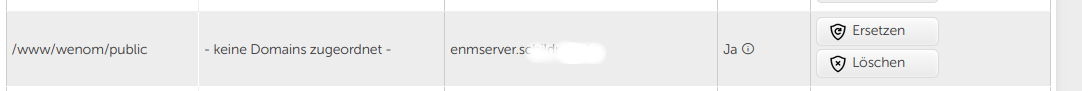 Bereich SSL Verwaltung