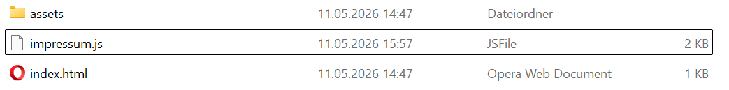 Die umbenannte Datei impressum.js