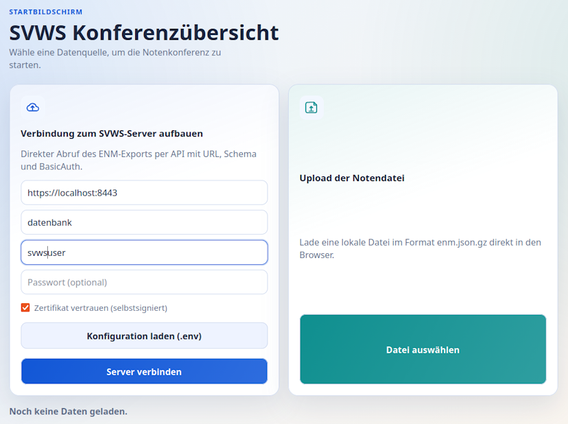 Loginfenster der Konferenzübersicht