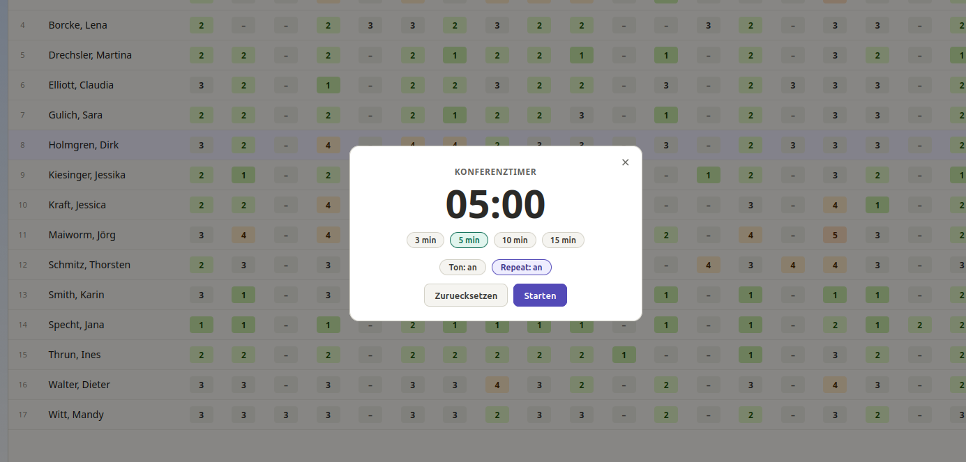 Anzeige eines Timers