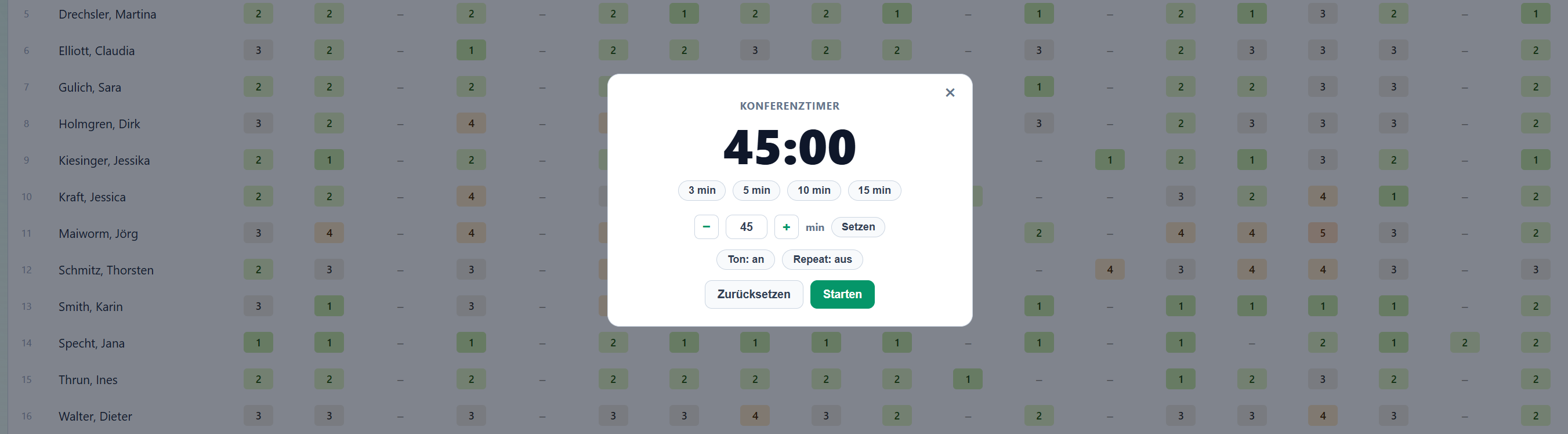 Anzeige eines Timers