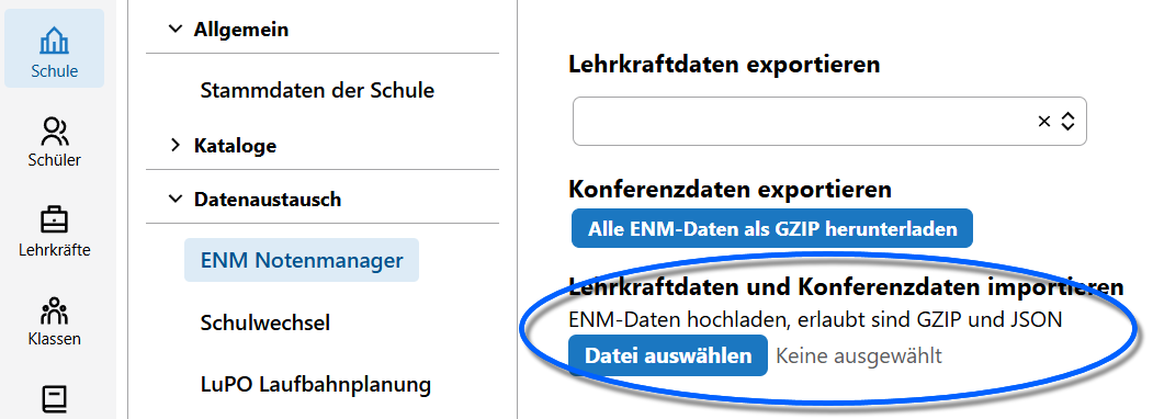 Geänderte Daten im WebClient wieder importieren