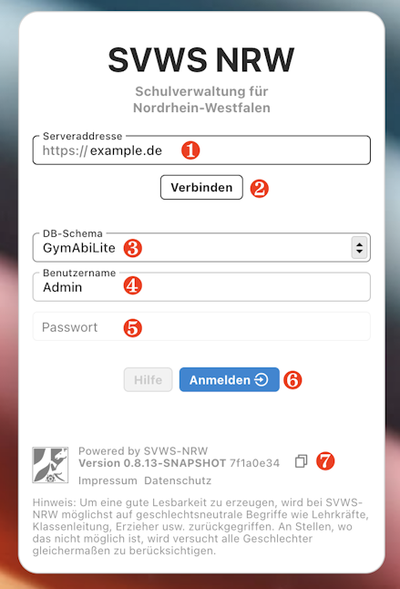 Login-Bildschirm