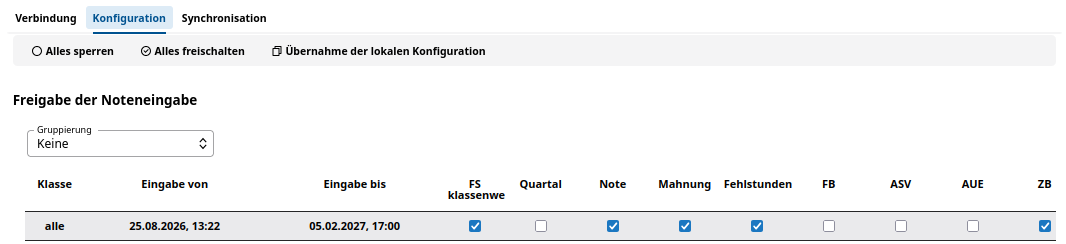 WeNoM: Übernahme der lokalen Konfiguration