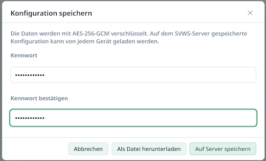 Der Dialog zum Speichern
