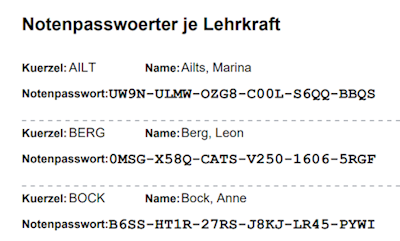 Passwörter als Liste
