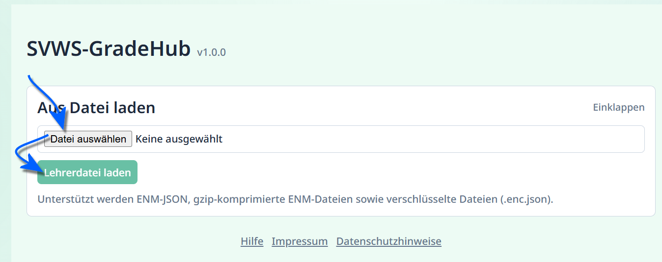 Login für die Lehrkräfte