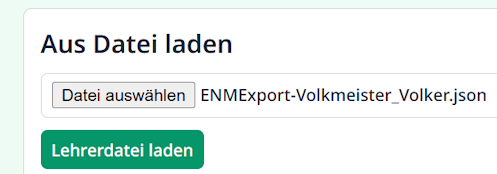 Eine Lehrkraftdatei wurde ausgewählt