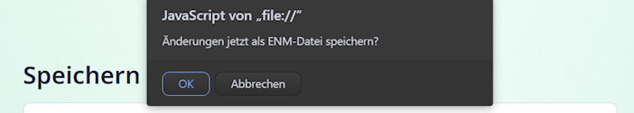Es öffnet sich möglicherweise eine Nachfrage des Browers. Wir bestätigen mit OK. Nachfrage des Browsers
