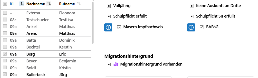 Wählen Sie, welche Informationen verändert werden sollen