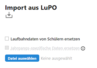 Dialog zur Auwahl von Lupo-Dateien zum Import